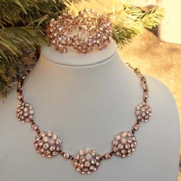 Anne Klein vintage Rose Pink necklace and bracelet - Picture 1 of 5
